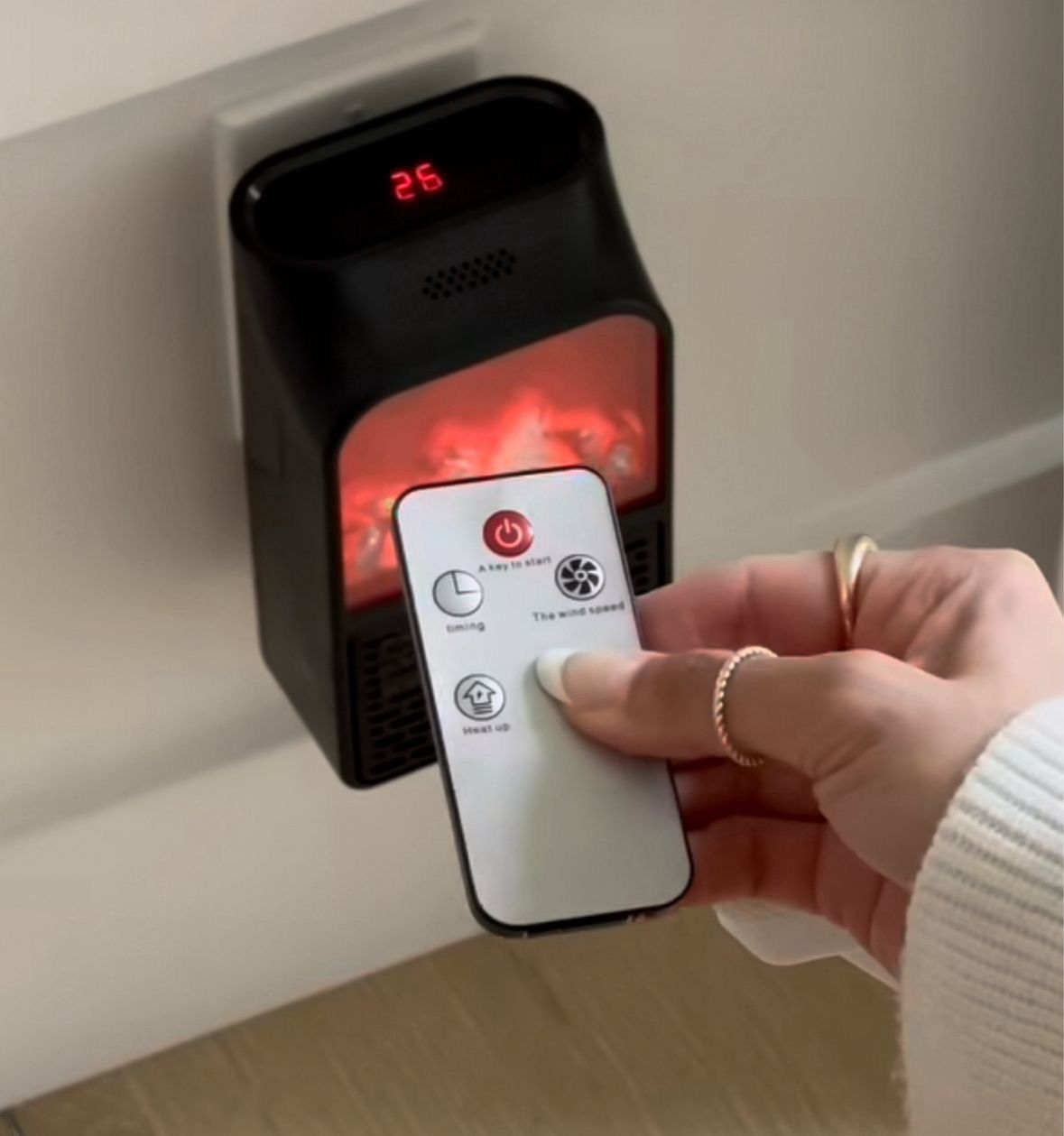 Calefactor chimenea con mando 1000 Watts